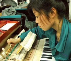 Fabricación de pianos en China